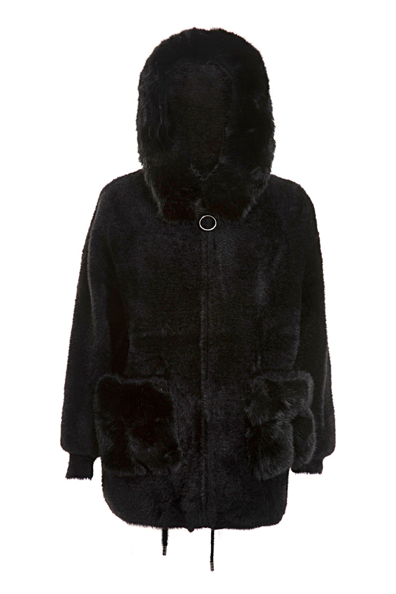 Melina black coat jacket