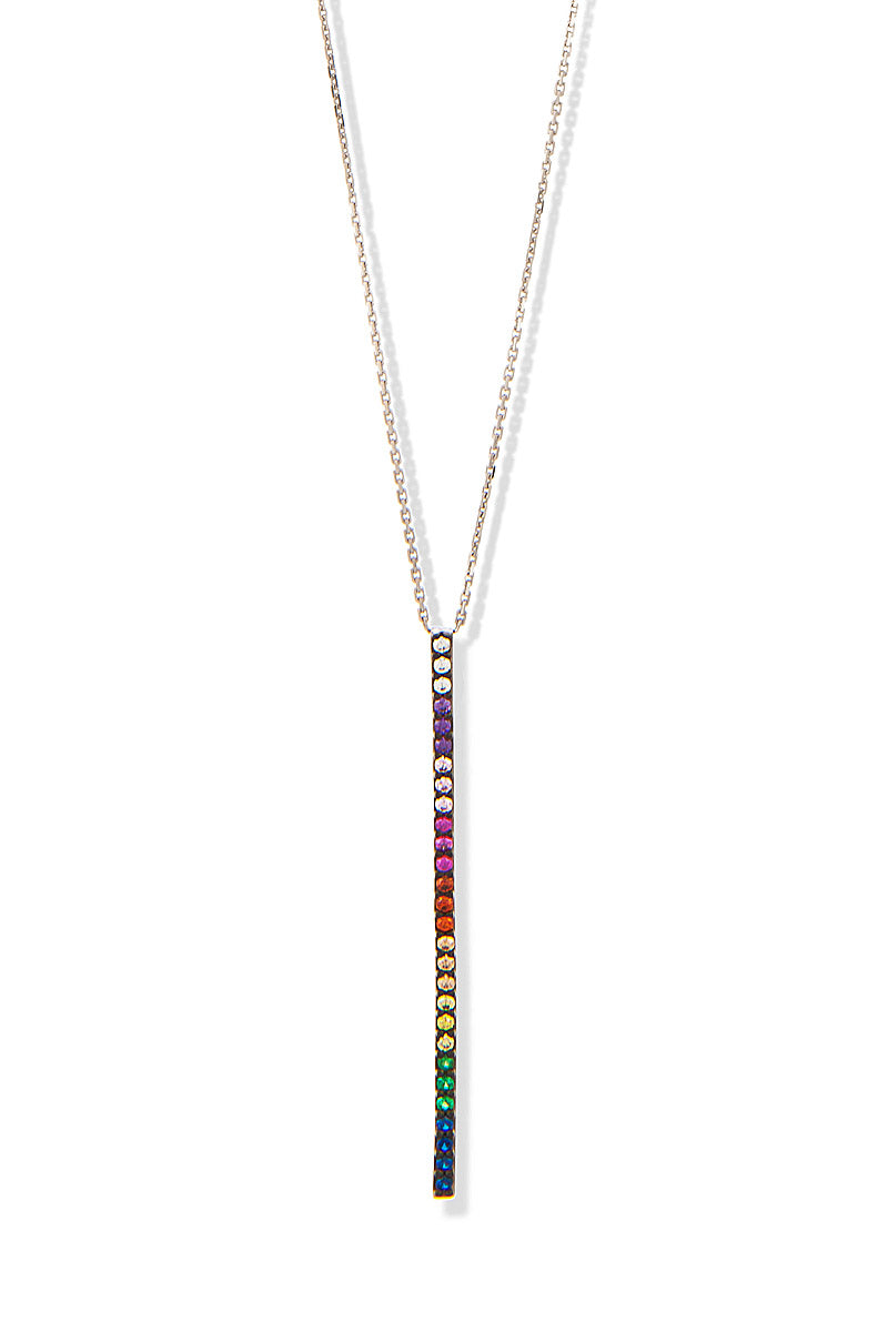 Rainbow stick necklace