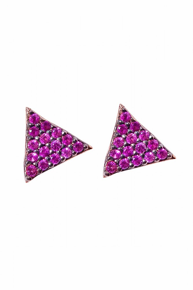 PINK Crystal Triangles Bead Earrings