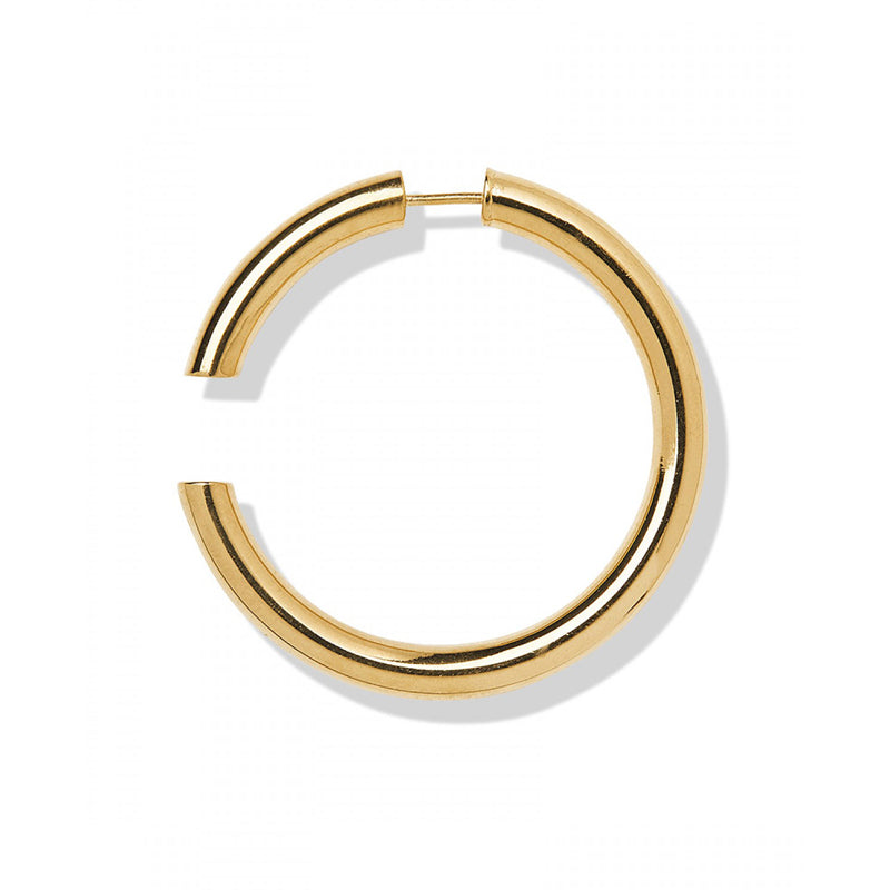 Disrupted 40 High Polished Gold Earring