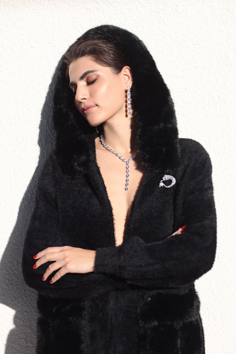 Melina black coat jacket