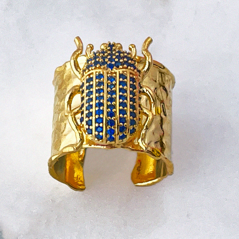 Pave Beatle Ring - Blue