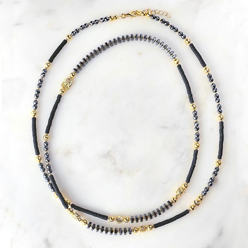 "Zenni" long necklace - Black