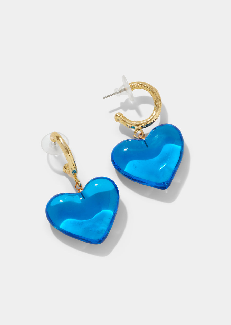 Ace of Hearts earrings - Blue