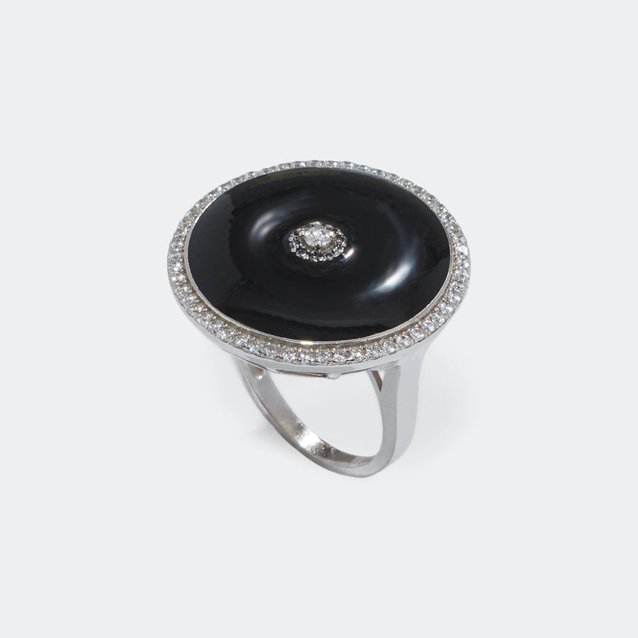 Silver Black Onyx ring