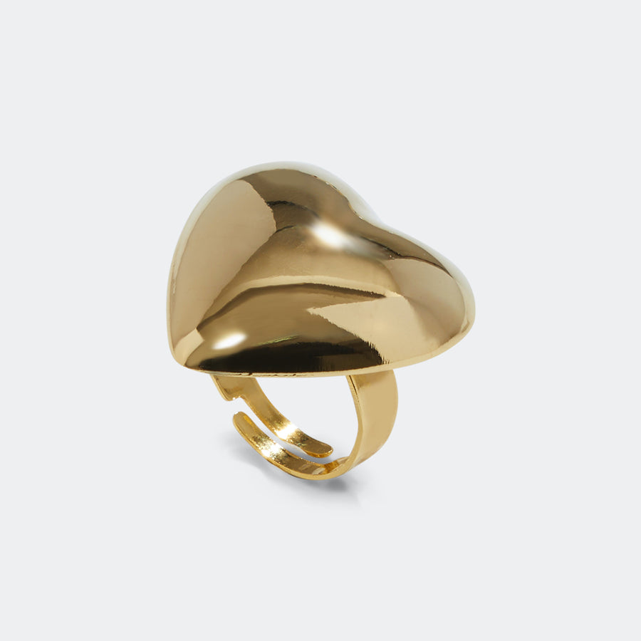 Gold plated solid heart ring