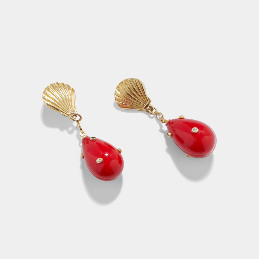 "Adelaide" Earrings - Coral