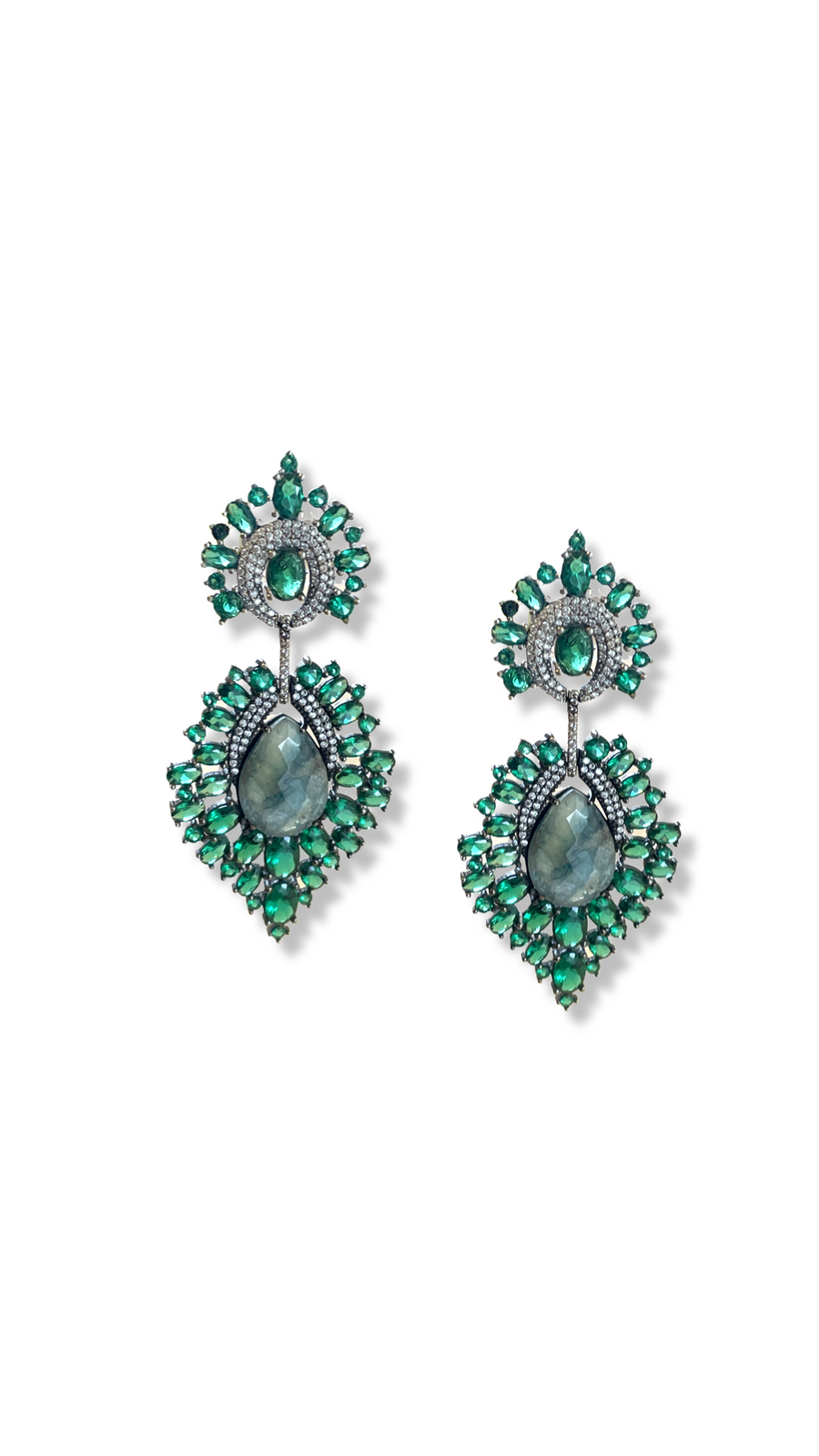 Victoria emerald green earrings