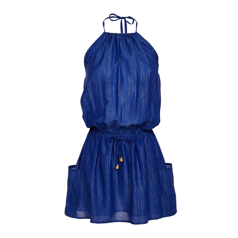 Aktis cobalt-blue mini dress