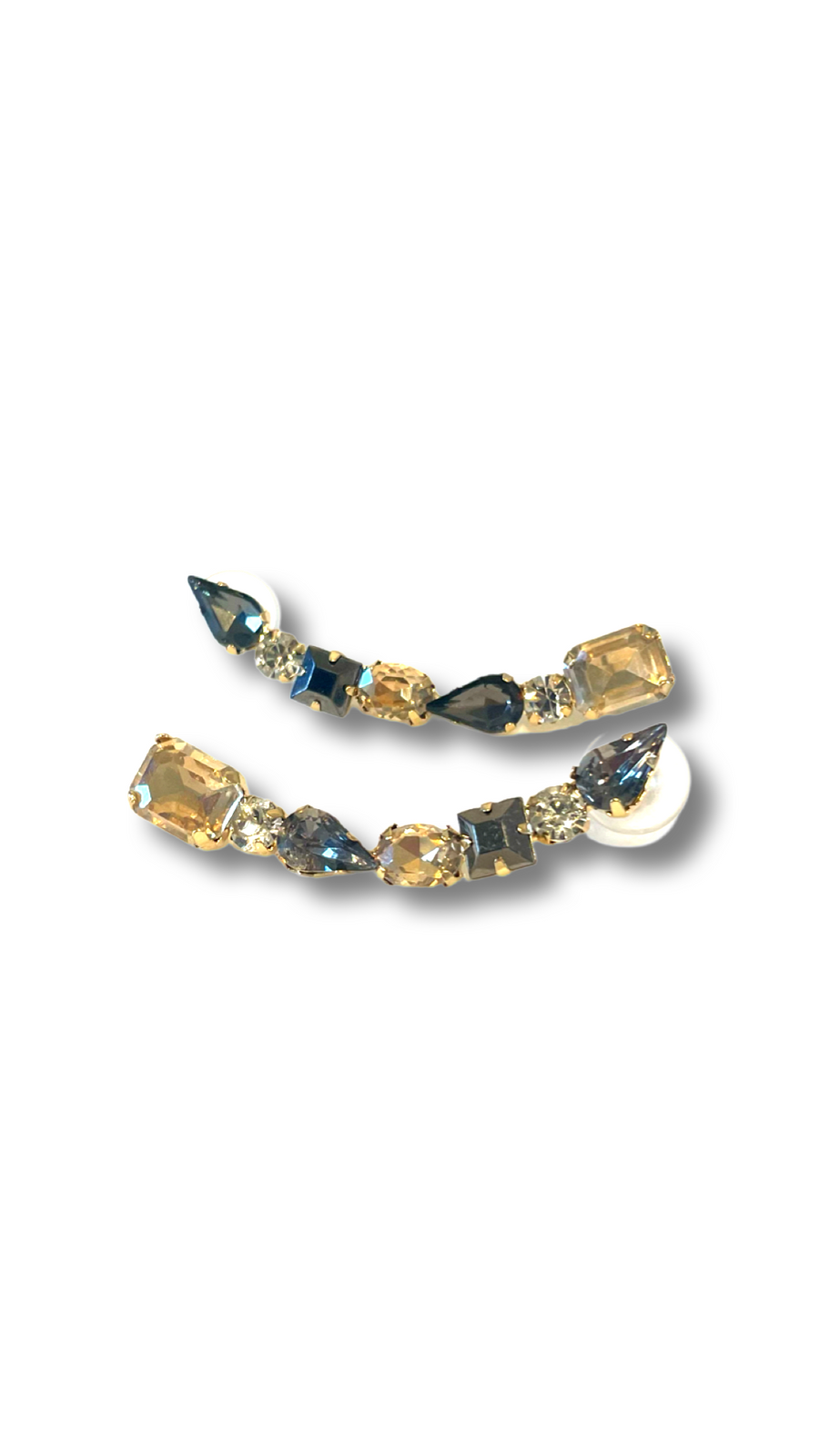 Curved crystal earrings