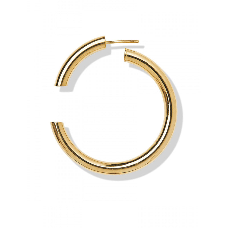 Disrupted 40 High Polished Gold Earring